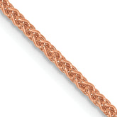 14K Rose Gold 24 inch 1.7mm Solid Polished Spiga with Lobster Clasp Chain
